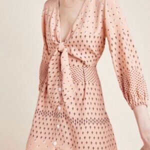 Faithful the brand x Anthropologie dress with synched waist and buttons. Size L
